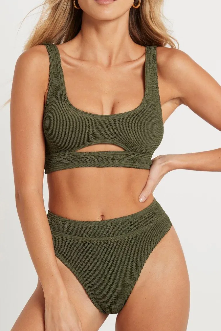 Savannah High Waist Brief in Khaki