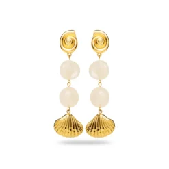 Shell and Resin drop earrings