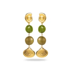 Shell and Resin drop earrings