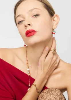 Small Cherry Hoop Earrings