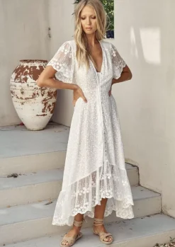 Snow White Lace Maxi Dress Angel