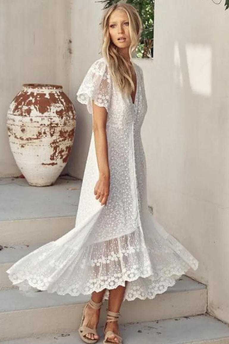 Snow White Lace Maxi Dress Angel