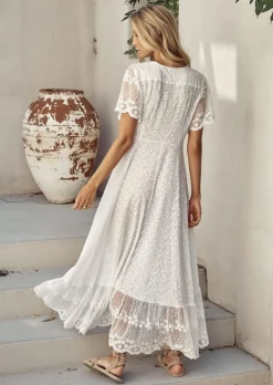 Snow White Lace Maxi Dress Angel