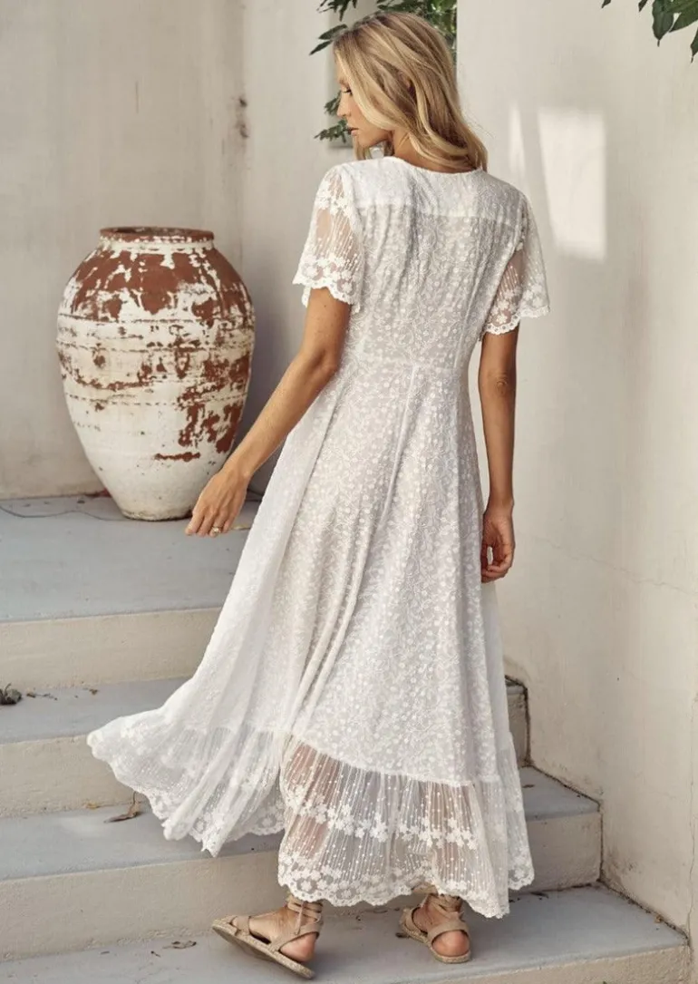 Snow White Lace Maxi Dress Angel