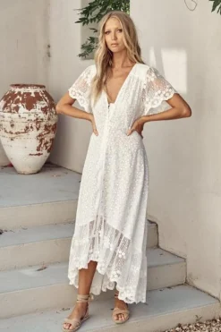 Snow White Lace Maxi Dress Angel