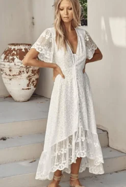 Snow White Lace Maxi Dress Angel