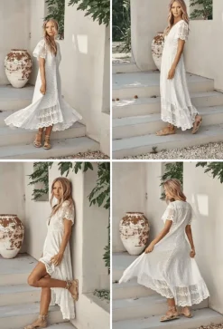 Snow White Lace Maxi Dress Angel