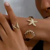Starfish and Shell Cuff Bracelet