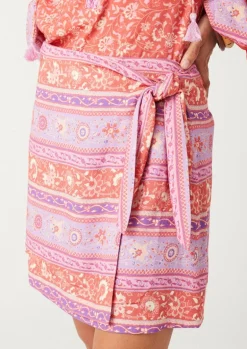 Sunshine Bandit Wrap Mini Skirt Cayenne