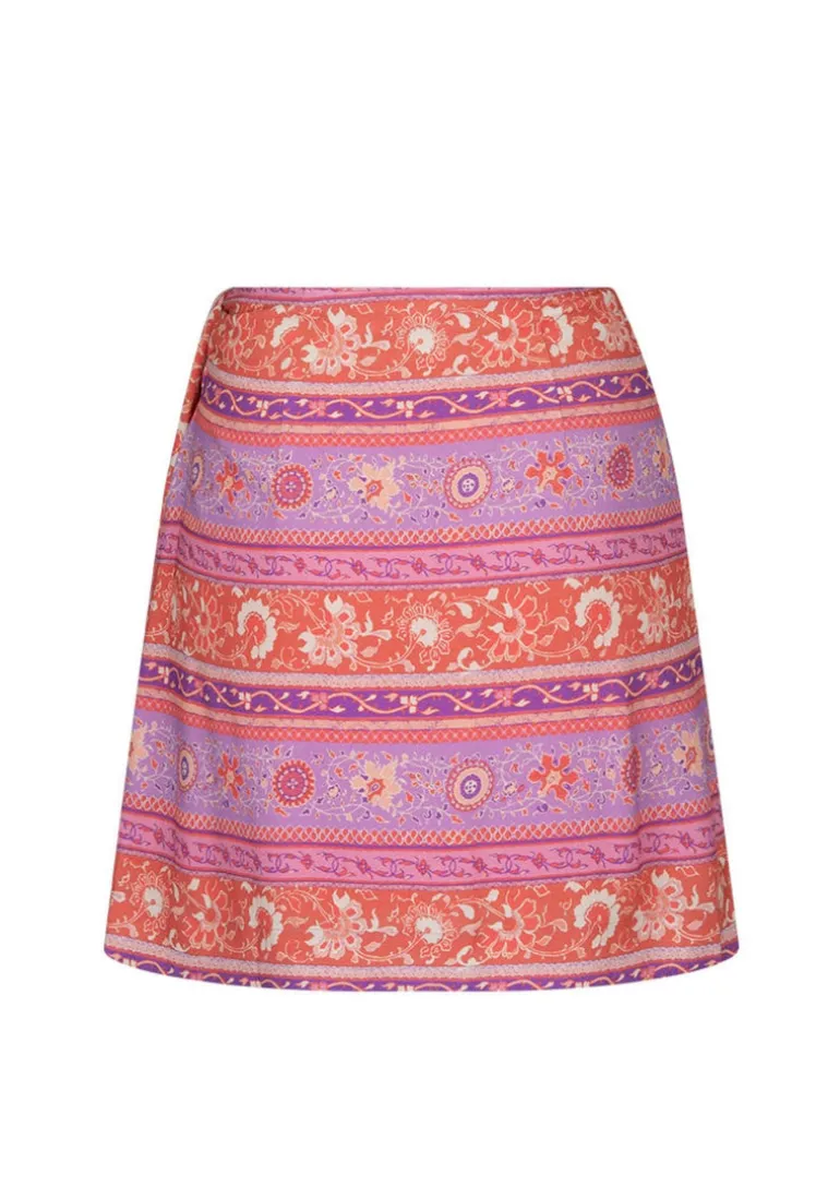 Sunshine Bandit Wrap Mini Skirt Cayenne