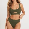 The Sasha Bikini Top in Khaki
