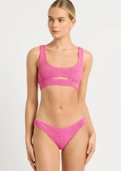 The Sasha Bikini Top in Wild Berry Lurex