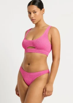 The Sasha Bikini Top in Wild Berry Lurex