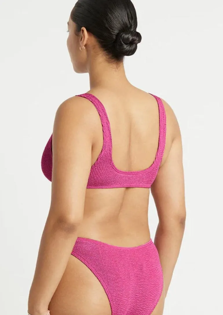 The Scout Bikini Top in Fuchsia Shimmer