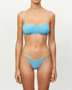 The String Pant in Turquoise Lurex
