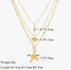 3 Tier Starfish Necklace