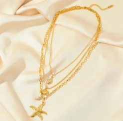 3 Tier Starfish Necklace