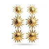 Triple Sun Pendant Earrings
