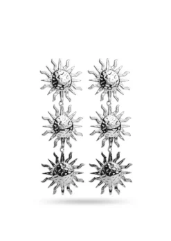 Triple Sun Pendant Earrings