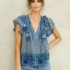 Viti Print Frill Top