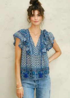 Viti Print Frill Top