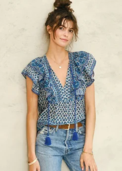 Viti Print Frill Top