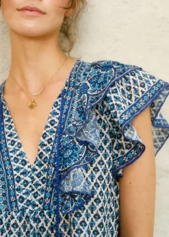 Viti Print Frill Top