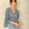 Viti Print Gathered Top