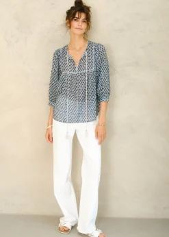 Viti Print Gathered Top