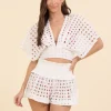 White Box Eyelet Kimono Top