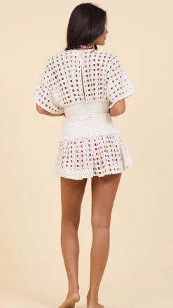 White Box Eyelet Kimono Top