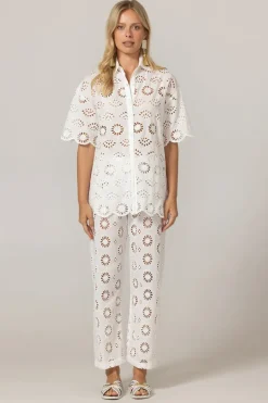White Broderie Anglaise Shirt Mira