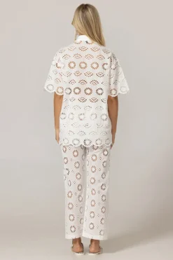 White Broderie Anglaise Shirt Mira