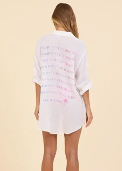 White Cotton Printed Shirt