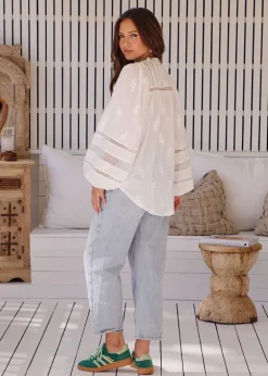 White Embroidered Blouse Clara