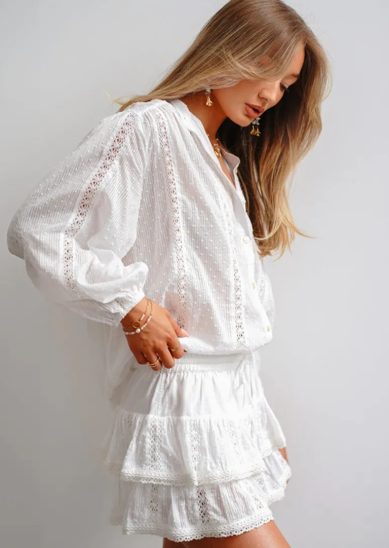 White Embroidery Skort Poupette