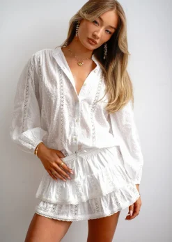 White Embroidery Skort Poupette