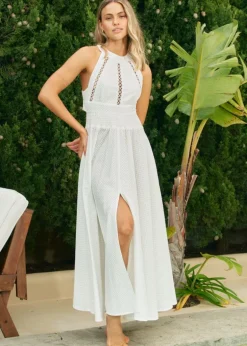 White Mirage Embroidered Endless Summer Maxi Dress