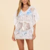 White Venetian Crochet Cover up